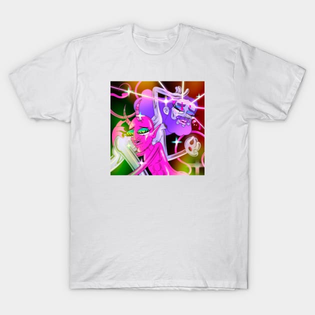 Glossy Jesus and Lucy T-Shirt by elchicosinpan